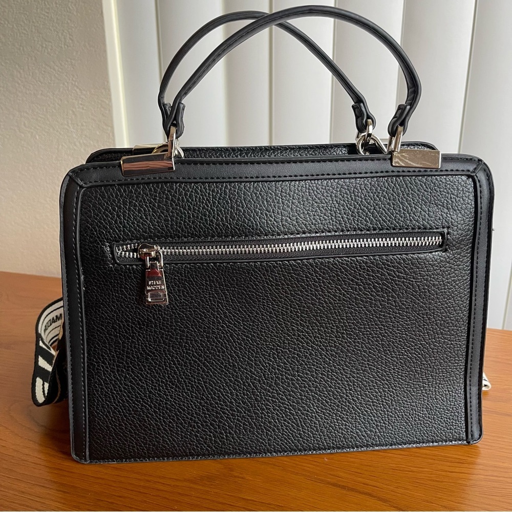 Steve Madden Bmateo Top Handle Crossbody Bag Black Faux Leather - Picture 2 of 16